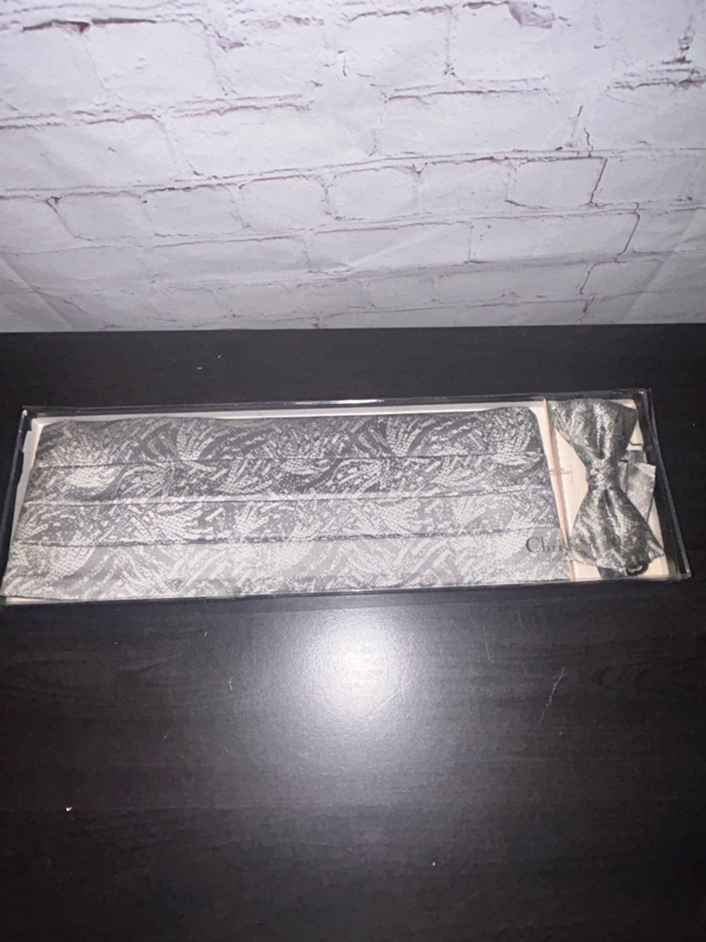 Vintage Christian Dior‎ silk cummerbund and bow tie set